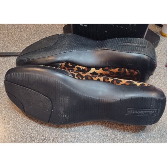 Ladies Audition Leather Cheetah Print Flats Size 9W - Picture 4 of 6